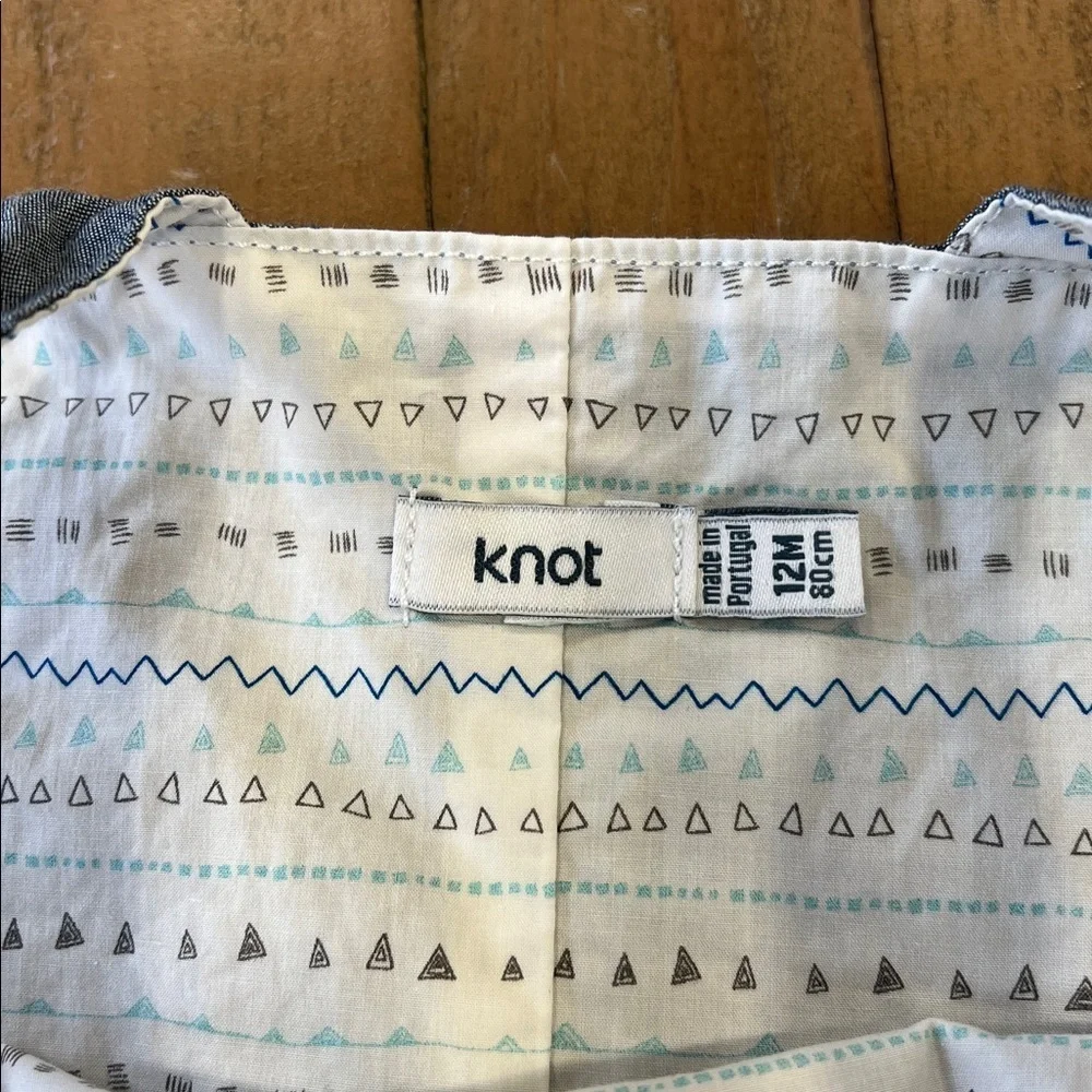 Knot children blue chambray overalls kids size 12 months